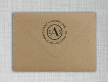 Andrews Personalized Self Inking Round Return Address Stamp on Envelope