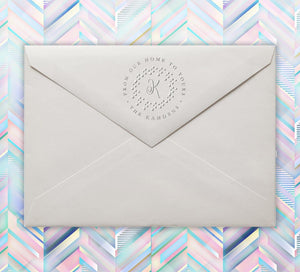 Bubbly Personalized Return Address Standard Embosser on envelope