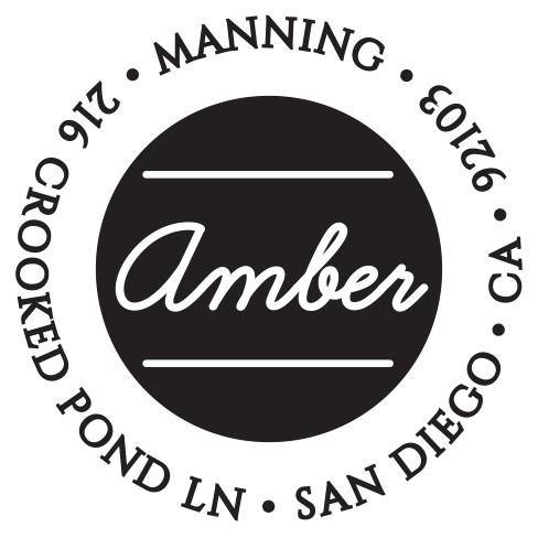 Amber Personalized Self Inking Round Return Address Stamp