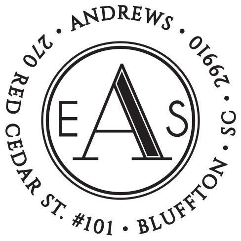 Andrews Personalized Self Inking Round Return Address Stamp