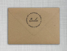 Bailie Personalized Self Inking Round Return Address Stamp on envelope