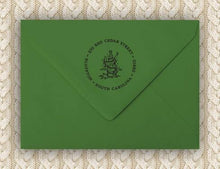 PSA Essentials Holiday Cactus Return Address Stamp Design on Envelope