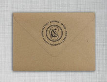 Crown Personalized Self-inking Round Return Address Stamp on Envelope