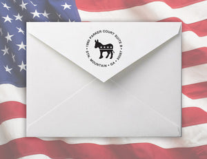 Politico Personalized Self-inking Round Return Address Design on Envelope
