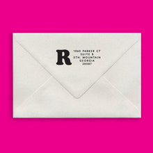 Robyn Rectangle Return Address Stamp on Envelope