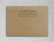 Barrett Rectangle Personalized Self Inking Return Address Stamp on Envelope