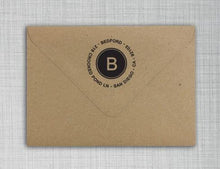 Bedford Personalized Self-inking Round Return Address Stamp on Envelope