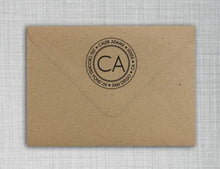 Caleb Personalized Self-inking Round Return Address Stamp on Envelope