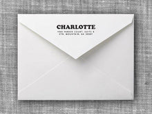 Charlotte Rectangle Personalized Self Inking Return Address Stamp on Envelope