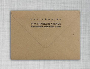 Darla Rectangle Personalized Self Inking Return Address Stamp on Envelope