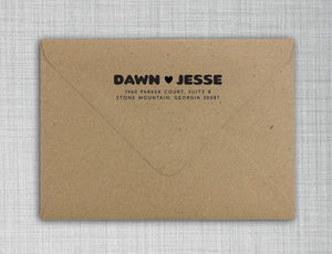 Dawn Rectangle Personalized Self Inking Return Address Stamp on Envelope