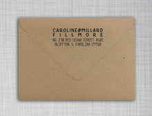 Filmore Rectangle Personalized Self Inking Return Address Stamp on Envelope