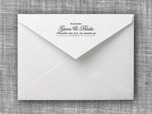 Helga Rectangle Personalized Self Inking Return Address Stamp on Envelope