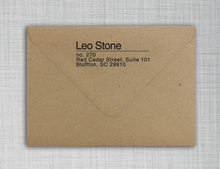 Leo Rectangle Personalized Self Inking Return Address Stamp on Envelope