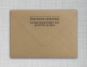 Marlene Rectangle Personalized Self Inking Return Address Stamp on Envelope