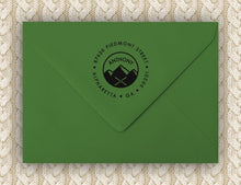 Mountain Personalized Self-inking Round Return Address Stamp on Envelope