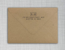 Nicole Rectangle Personalized Self Inking Return Address Stamp on Envelope