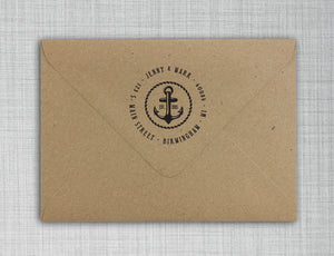 Rope Personalized Self-inking Round Return Address Stamp on Envelope