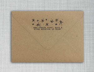 Starry Night Rectangle Personalized Self Inking Return Address Stamp on Envelope