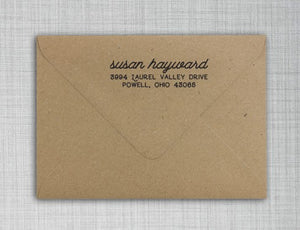 Susan Rectangle Personalized Self Inking Return Address Stamp on Envelope