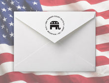 Gop Personalized Self-inking Round Return Address Stamp on Envelope