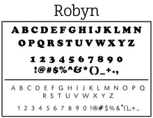 Robyn Rectangle Return Address Stamp Font