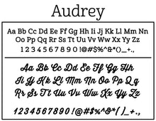 Audrey Rectangle Personalized Self Inking Return Address Stamp font 