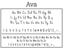 Ava Rectangle Personalized Self Inking Return Address Stamp font 