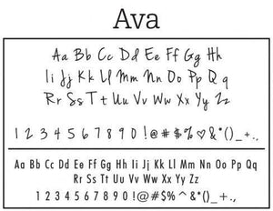Ava Rectangle Personalized Self Inking Return Address Stamp font 
