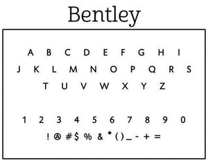 Bentley Rectangle Personalized Self Inking Return Address Stamp font 