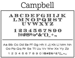 Campbell Rectangle Personalized Self Inking Return Address Stamp font 