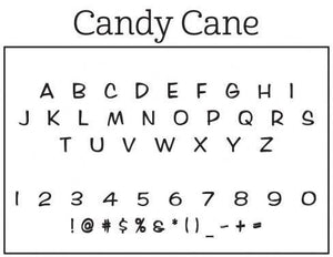 Candy Cane Personalized Self-inking Round Return Address Stamp Font