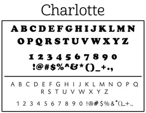 Charlotte Rectangle Personalized Self Inking Return Address Stamp font 