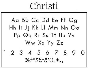 Christi Personalized Self-inking Round Return Address Stamp Font