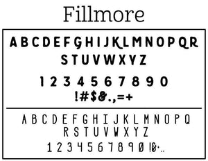 Filmore Rectangle Personalized Self Inking Return Address Stamp font 