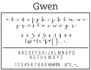 Gwen Rectangle Personalized Self Inking Return Address Stamp font 