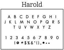 Harold Rectangle Personalized Self Inking Return Address Stamp font 