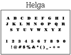 Helga Rectangle Personalized Self Inking Return Address Stamp font 
