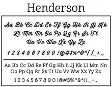 Henderson Rectangle Personalized Self Inking Return Address Stamp font 