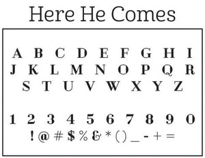 Here He Comes Personalized Self-inking Round Return Address Stamp Font