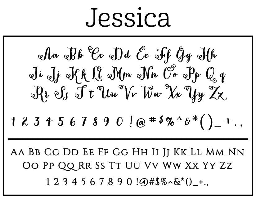 Jessica In Cursive Font