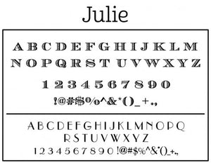 Julie Personalized Self-inking Round Return Address Stamp Fonts