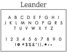 Leander Rectangle Personalized Self Inking Return Address Stamp font 