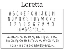 Loretta Rectangle Personalized Self Inking Return Address Stamp font 