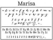 Marisa Rectangle Personalized Self Inking Return Address Stamp font 