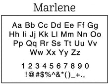 Marlene Rectangle Personalized Self Inking Return Address Stamp font 