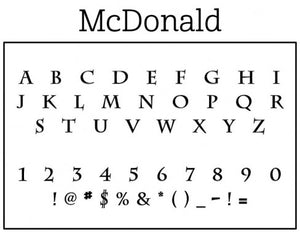 McDonald Rectangle Personalized Self Inking Return Address Stamp font 