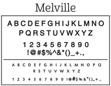 Melville Rectangle Personalized Self Inking Return Address Stamp font 