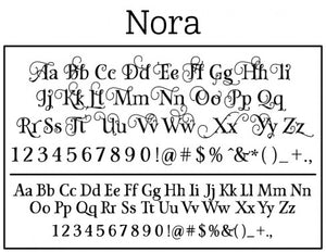 Nora Personalized Self-inking Round Return Address Design Font