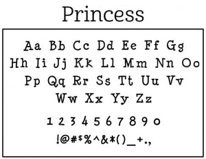 Princess Personalized Self-inking Round Return Address Design Font